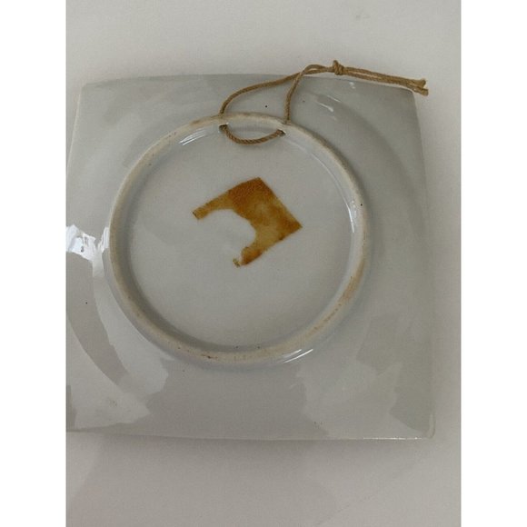 Vintage Hand Painted Small Porcelain Wall Hanging Plate or Christmas Ornament 3" - Picture 8 of 16